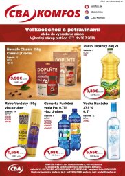 CBA Komfos leták  s platnosťou 21. 8. - 1. 9. 2026 Veľkoobchod